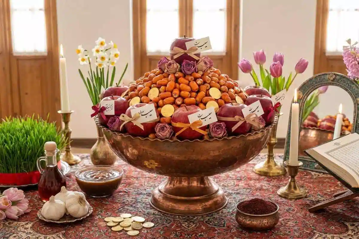 ایده تزیین سنجد در سفره هفت سین