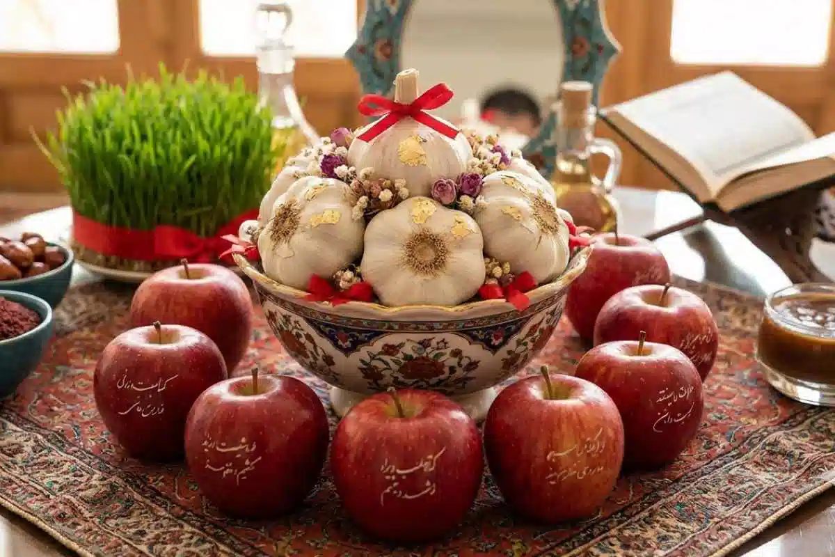 ایده تزیین سیر در سفره هفت سین