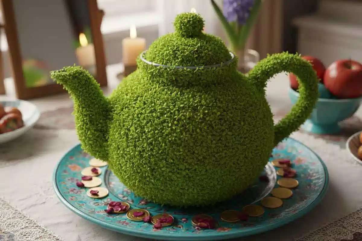 سبزه خاکشیر روی قوری