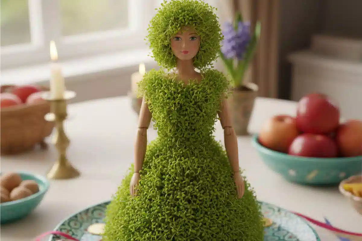 کاشت سبزه روی عروسک