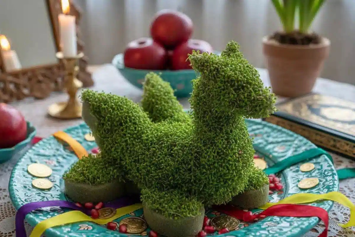 سبزه خاکشیر روی اسفنج