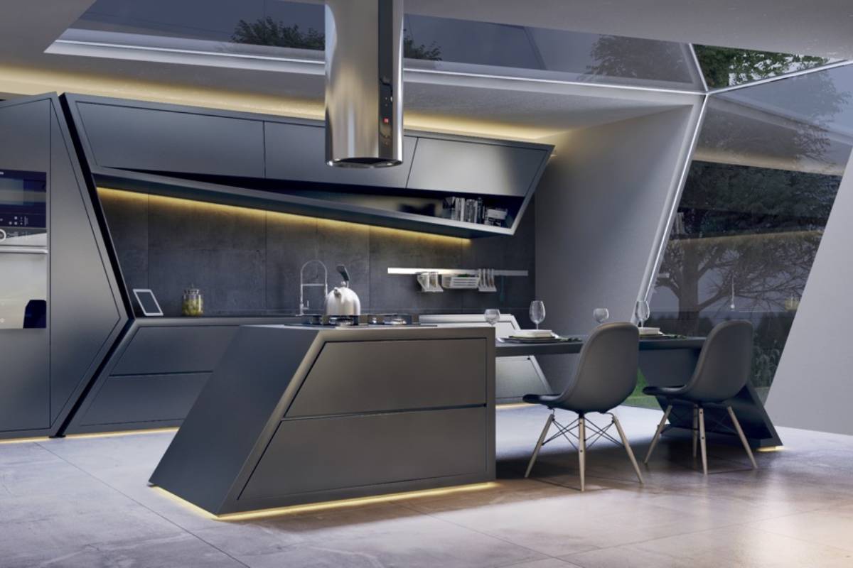 طراحی نورپردازی اپن آشپزخانه