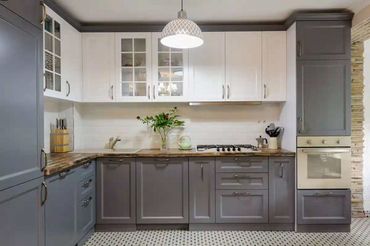 مدل کابینت ام دی اف سفید طوسی