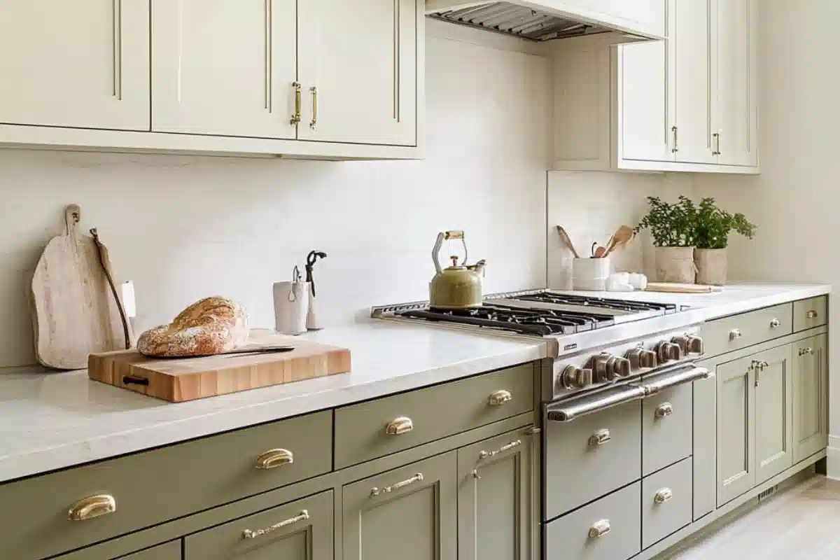 کابینت سبز و کرم