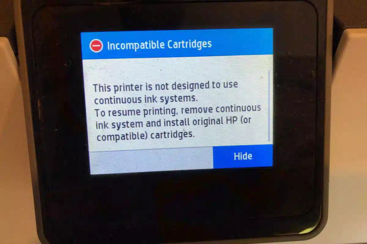 رفع ارور کارتریج hp جوهر افشان
