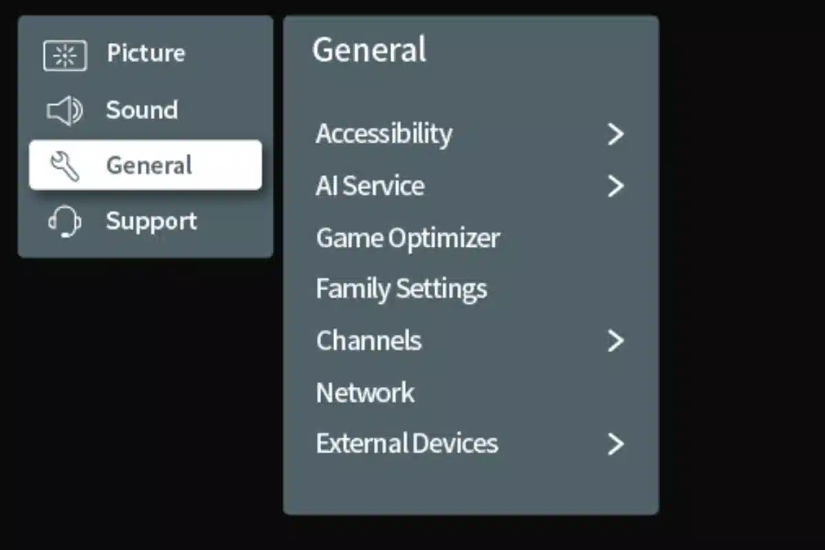 انتخاب گزینه General
