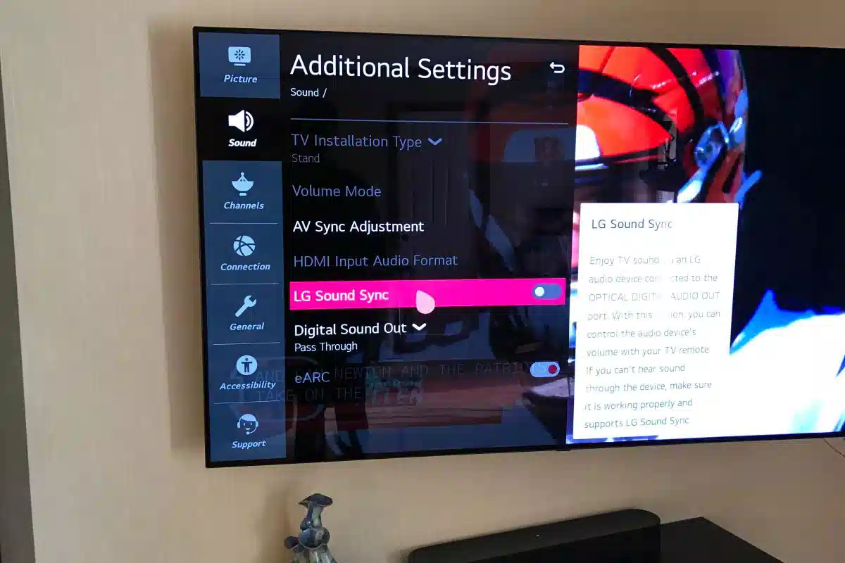 تنظیمات کانال تلویزیون ال جی