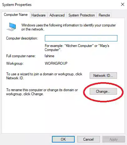 تنظیم نام و آدرس مشخص برای هر کامپیوتر