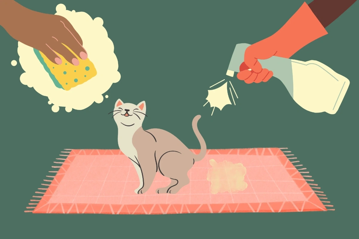 چگونه ادرار حیوان را از فرش پاک کنیم؟